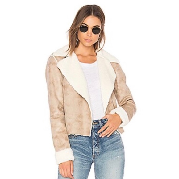 Splendid Delancey Vegan Suede Fur Lined Open Front Cropped Jacket Large L NWT - Picture 1 of 7